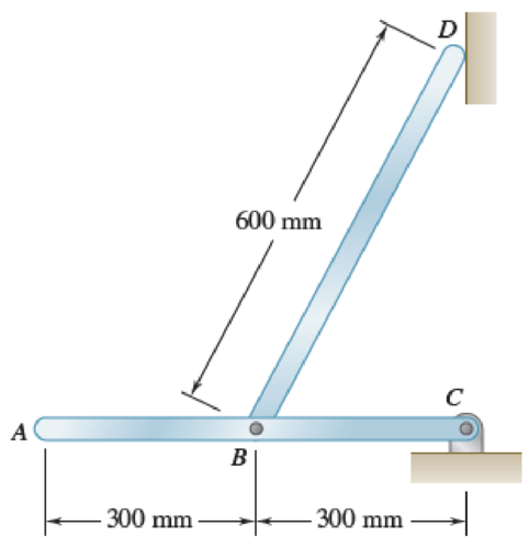 Chapter 16, Problem 16.162RP, Two 3-kg uniform bars are connected to form the linkage shown. Neglecting the effect of friction, 