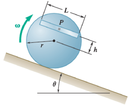 Chapter 16.2, Problem 16.116P, A 4-lb bar is attached to a 10-lb uniform cylinder by a square pin, P, as shown. Knowing that r = 16 