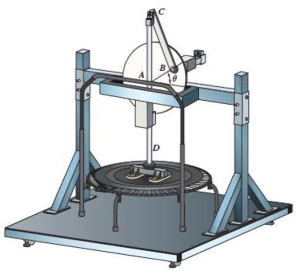 Chapter 16.2, Problem 16.128P, Solve Prob. 16.127 for  = 90. 16.127The test rig shown was developed to perform fatigue testing on 