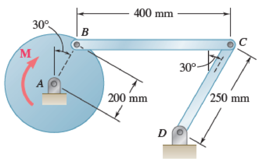 Chapter 16.2, Problem 16.135P, The 6-kg rod BC connects a 10-kg disk centered at A to a 5-kg rod CD. The motion of the system is 