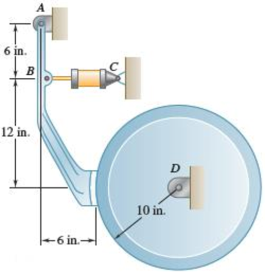 Chapter 17.1, Problem 17.9P, The 10-in.-radius brake drum is attached to a larger flywheel which is not shown. The total mass 