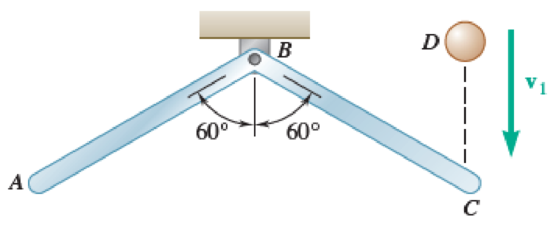 Chapter 17.3, Problem 17.128P, 17.127 and 17.128Member ABC has a mass of 2.4 kg and is attached to a pin support at B. An 800-g 