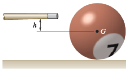 Chapter 17.3, Problem 17.96P, At what height h above its center G should a billiard ball of radius r be struck horizontally by a 