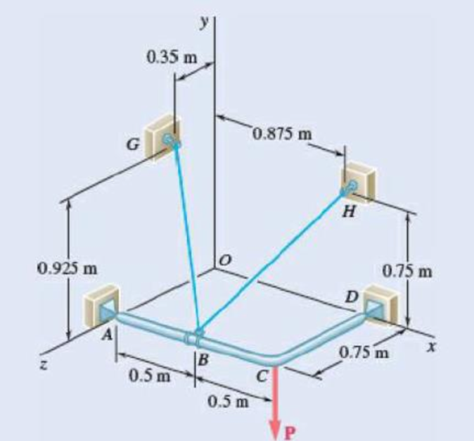 Chapter 4.3, Problem 4.133P, The frame ACD is supported by ball-and-socket joints at A and D and by a cable that passes through a 