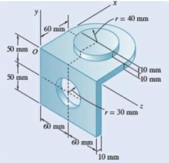 Chapter 5.4, Problem 5.104P, For the machine element shown, locate the y coordinate o center of gravity. Fig. P5.104 and P5.105 