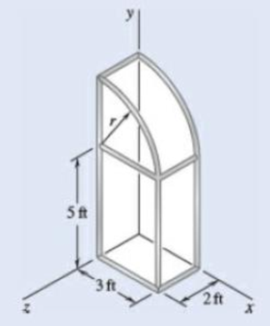 Chapter 5.4, Problem 5.115P, The frame of a greenhouse is constructed from uniform aluminum channels. Locate the center of 