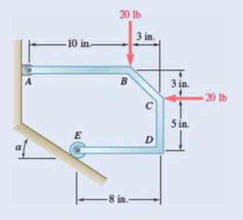 Chapter 6.4, Problem 6.154P, For the frame and loading shown, determine the reactions at A E when (a)  = 30, (b)  = 45. Fig. 