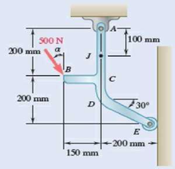 Chapter 7.1, Problem 7.6P, Fig. P7.5 and P7.6 7.6 Determine the internal forces at point J when  = 0. 