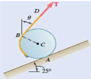 Chapter 8.1, Problem 8.3FBP, A cord is attached to and partially wound around a cylinder with a weight of W and radius r that 