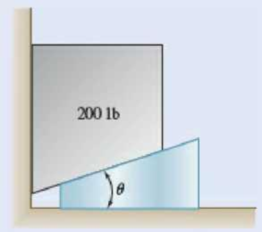 Chapter 8.2, Problem 8.57P, A 200-lb block rests as shown on a wedge of negligible weight. Knowing that the coefficient of 