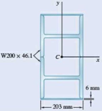 Chapter 9.2, Problem 9.49P, To form a reinforced box section, two rolled W sections and two plates are welded together. 