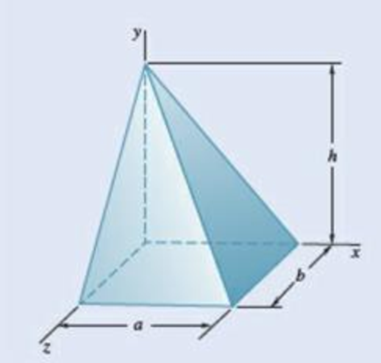 Chapter 9.5, Problem 9.122P, Determine by direct integration the mass moment of inertia with respect to the x axis of the pyramid 