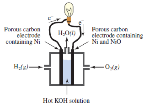 Chapter 7, Problem 15Q, This diagram represents the hydrogen fuel cell that was used in some of the earlier space missions. 