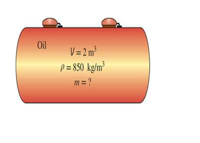 Chapter 1, Problem 60P, A tank is filled with oil whose density is =850 kg/m3. If the volume of the tank is v=2m3 , 
