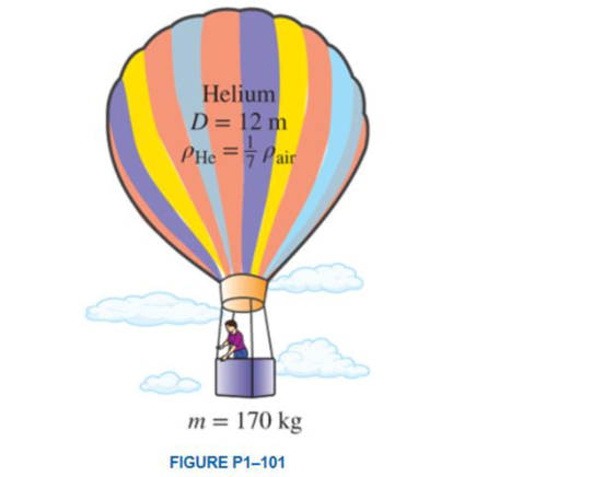 Chapter 1.11, Problem 101RP, Balloons are often filled with helium gas because it weighs only about one-seventh of what air 