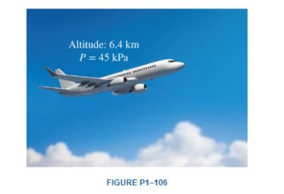 Chapter 1.11, Problem 106RP, The pilot of an airplane reads the altitude 6400 m and the absolute pressure 45 kPa when flying over 