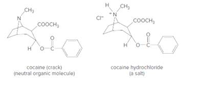 Chapter 11, Problem 11.92CP, Cocaine is a widely abused, addicting drug. Cocaine is usually obtained as its hydrochloride salt 