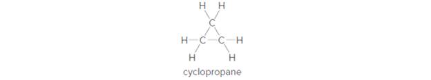 Chapter 4, Problem 4.97CP, Cyclopropane is a stable compound that contains three carbon atoms in a three membered ring. What is 