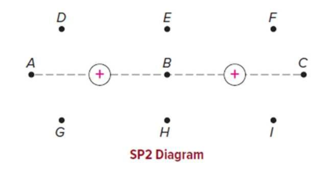 Chapter 12, Problem 2SP, Suppose that two equal positive charges lie near each other, as shown in the diagram. a.Using small 