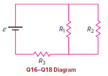 Chapter 13, Problem 17CQ, In the circuit shown in question 16, which of the three resistors, if any, has the largest voltage 