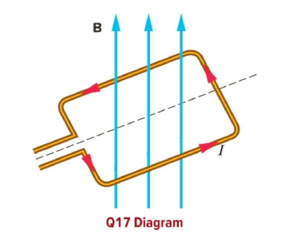 Chapter 14, Problem 17CQ, A current-carrying rectangular loop of wire is placed in an external magnetic field with the 