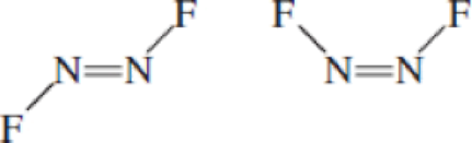 Chapter 10, Problem 10.86QP, The N2F2 molecule can exist in either of the following two forms: (a) What is the hybridization of N 