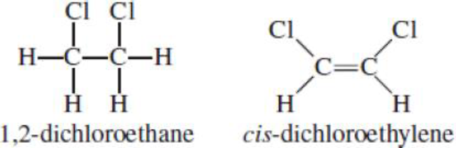 Chapter 10, Problem 10.88QP, The compound 1,2-dichloroethane (C2H4Cl2) is nonpolar, while cis-dichloroethylene (C2H2Cl2) has a 