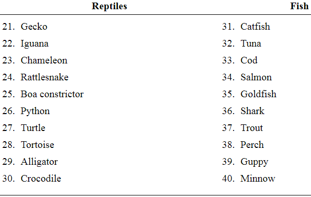 Chapter 1.1, Problem 24E, Exercises 21â€”24 refer to the population of animals in the following table. The population is , example  2