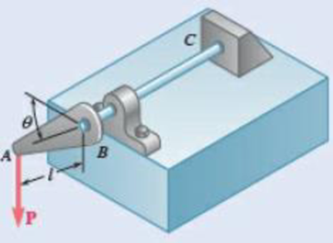 Chapter 10.1, Problem 10.39P, The lever AB is attached to the horizontal shaft BCthat passes through a bearing and is welded to 