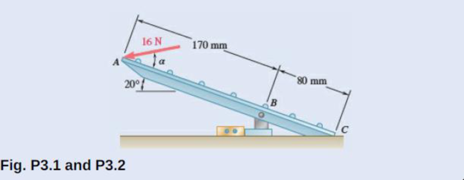 Chapter 3.1, Problem 3.2P, 3.2A foot valve for a pneumatic system is hinged at B. Knowing that  = 28, determine the moment of 