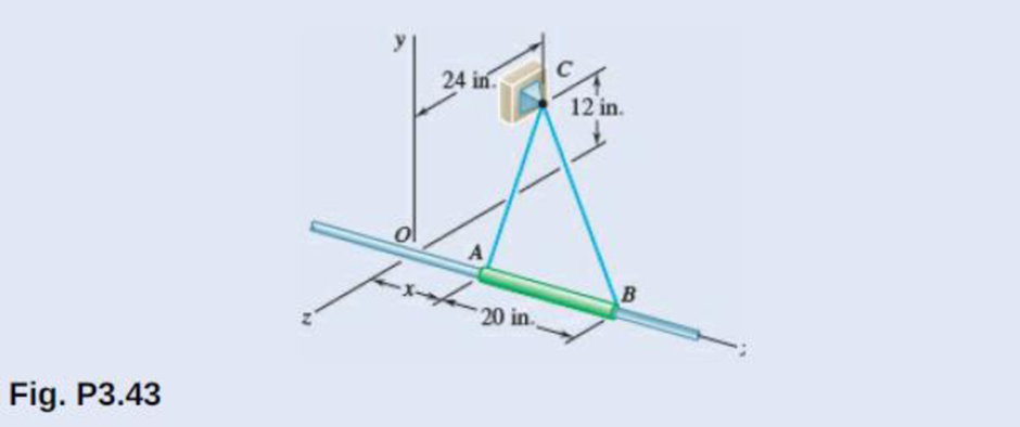 Chapter 3.2, Problem 3.43P, The 20-in. tube AB can slide along a horizontal rod. The ends A and B of the tube are connected by 
