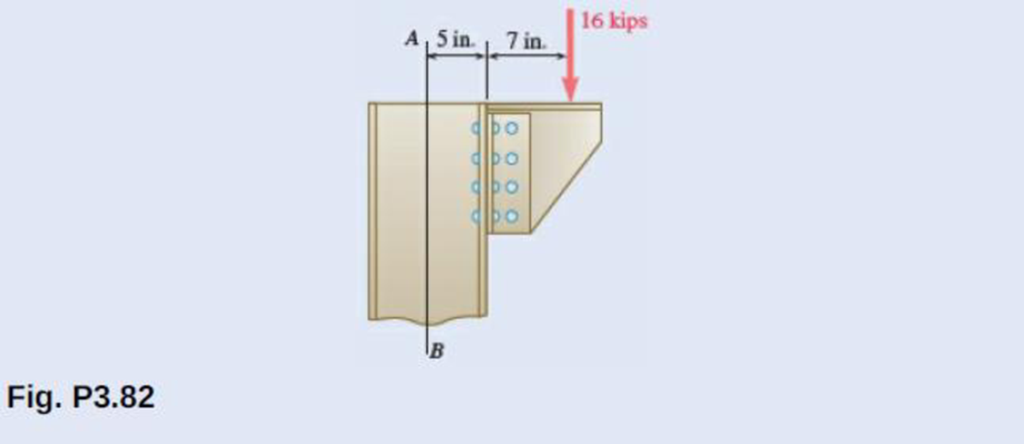 Chapter 3.3, Problem 3.82P, A crane column supports a 16-kip load as shown. Replace the load with an equivalent system 