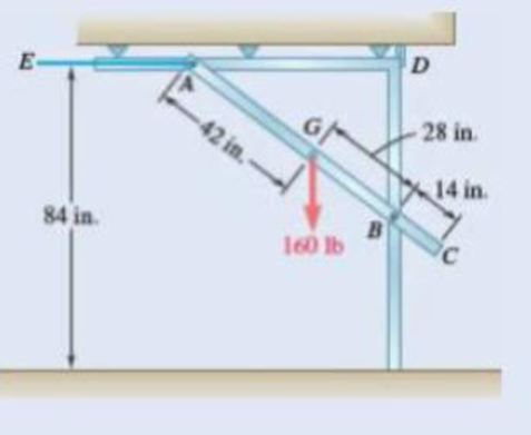 Chapter 4.1, Problem 4.37P, A 160-lb overhead garage door consists of a uniform rectangular panel AC, 84 in. long, supported by 