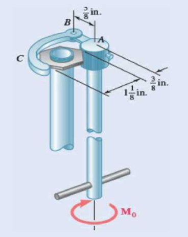 Chapter 6.4, Problem 6.152P, The specialized plumbing wrench shown is used in confined areas (e.g., under a basin or sink). It 