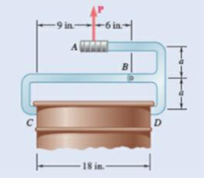 Chapter 6.4, Problem 6.7FBP, A small barrel weighing 60 lb is lifted by a pair of tongs as shown. Knowing that a = 5 in., draw 