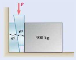 Chapter 8.2, Problem 8.50P, 8.50 and 8.51 Two 6 wedges of negligible weight are used to move and position the 900-kg block. 