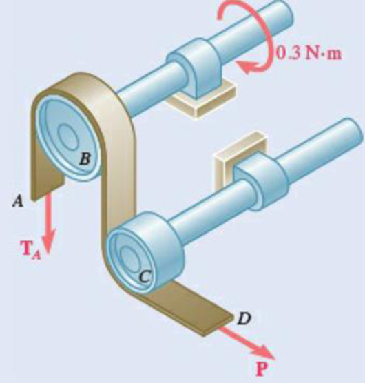 Chapter 8.4, Problem 8.124P, A recording tape passes over the 20-mm-radius drive drum B and under the idler drum C. Knowing that 