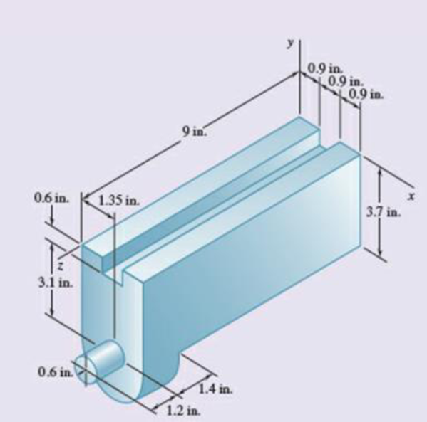 Chapter 9, Problem 9.196RP, Determine the mass moment of inertia of the steel machine element shown with respect to the z axis. 