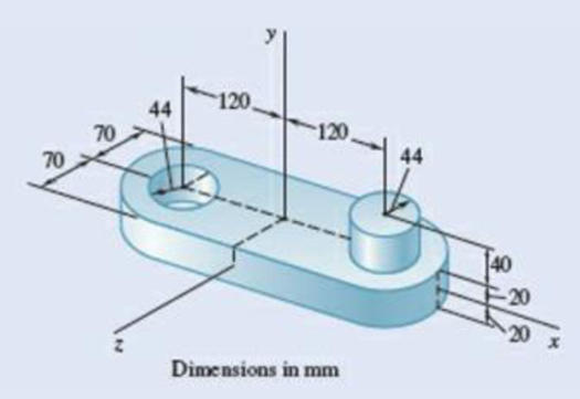 Chapter 9.5, Problem 9.142P, Determine the mass moments of inertia and the radii of gyration of the steel machine element shown 