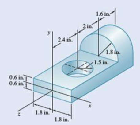 Chapter 9.5, Problem 9.144P, Fig. P9.143 and P9.144 9.144 Determine the mass moment of inertia of the steel machine element shown 