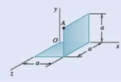 Chapter 9.6, Problem 9.167P, The thin, bent plate shown is of uniform density and weight W. Determine its mass moment of inertia 