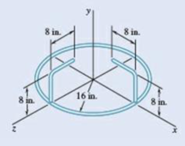 Chapter 9.6, Problem 9.172P, 9.172 Prob. 9.146 9.146 Aluminum wire with a weight per unit length of 0.033 lb/ft is used to form 