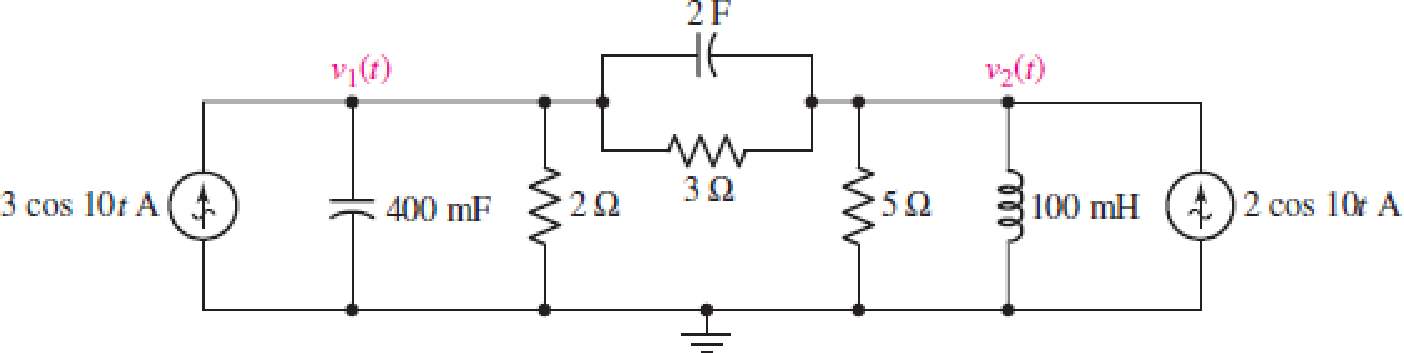 Chapter 10, Problem 47E, For the circuit depicted in Fig. 10.58, (a) redraw with appropriate phasors and impedances labeled; 