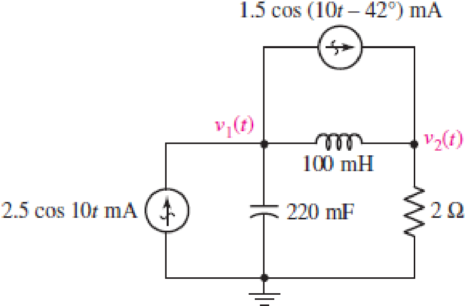 Chapter 10, Problem 48E, For the circuit illustrated in Fig. 10.59, (a) redraw, labeling appropriate phasor and impedance 