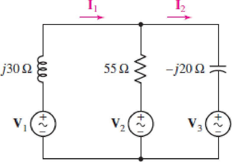 Chapter 10, Problem 51E, With regard to the two-mesh phasor-domain circuit depicted in Fig. 10.60, calculate the ratio of I1 , example  4