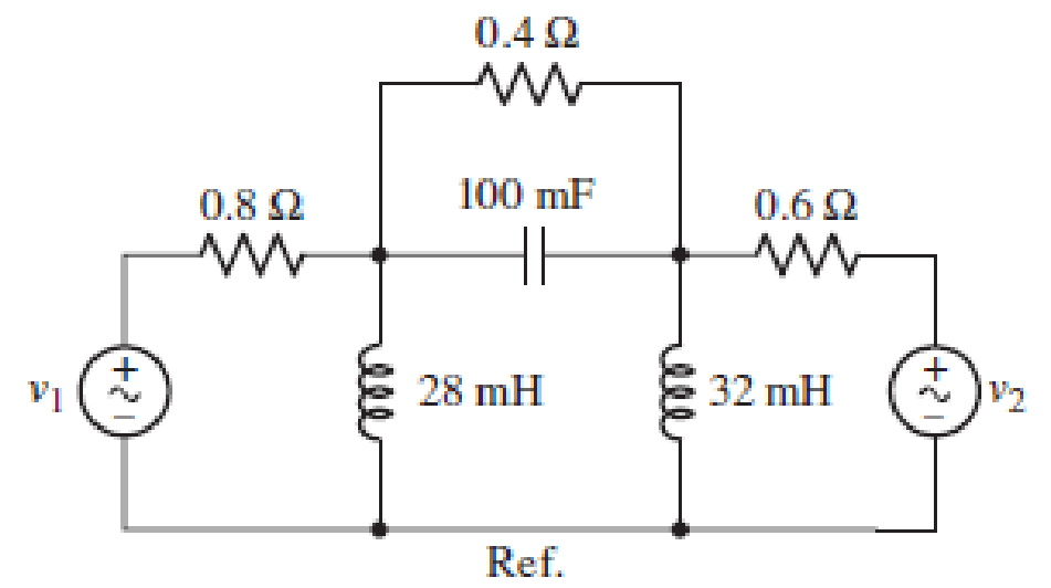 Chapter 10, Problem 58E, Determine the nodal voltages for the circuit of Fig. 10.64, using the bottom node as the reference 