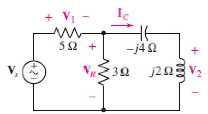 Chapter 10, Problem 75E, The voltage source Vs in Fig. 10.78 is chosen such that IC=10A. (a) Draw a phasor diagram showing 