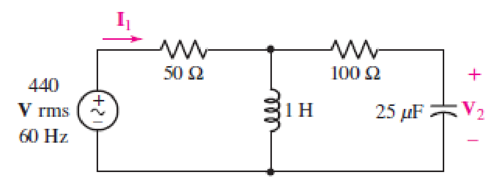 Chapter 12, Problem 37E, A wattmeter is connected into the circuit of Fig. 12.37 so that I1 enters the (+) terminal of the 