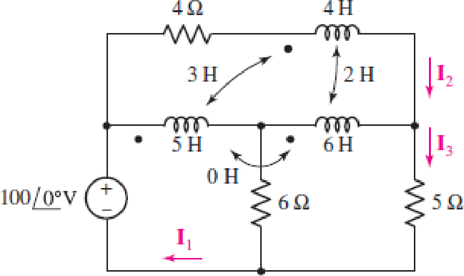 Chapter 13, Problem 20E, Note that there is no mutual coupling between the 5 H and 6 H inductors in the circuit of Fig. 
