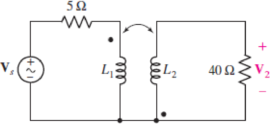 Chapter 13, Problem 54E, Obtain an expression for V2/Vs in the circuit of Fig. 13.68 if (a) L1 = 100 mH, L2 = 500 mH, and M 